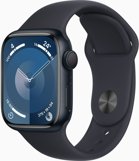 Apple Watch Series 9 45mm GPS Aluminiumgehäuse mitternacht mit Sportarmband mitternacht S-M