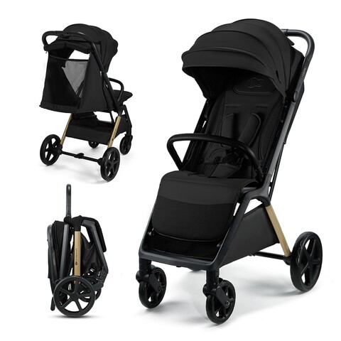Kinderkraft Kinderwagen LOOM Ink Black – Leichter Buggy bis 22 kg