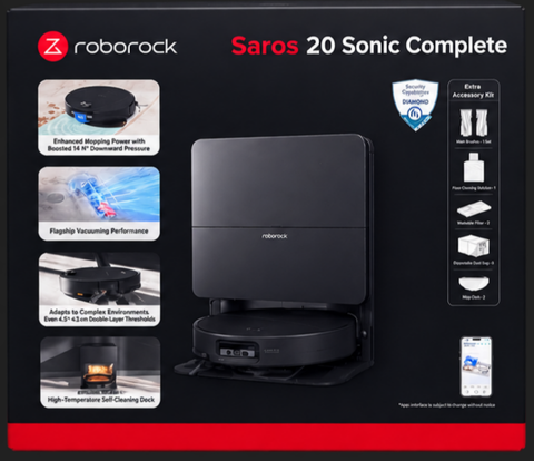 Roborock Saros 20 Sonic Complete Wischroboter Mit Rockdock Absaug- /Reinigungsstation Schwarz 8508110000 - Bild 8